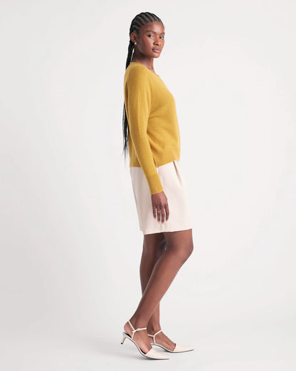 Mongolian Spring Cashmere Boatneck Sweater - XS / Spicy Mustard
