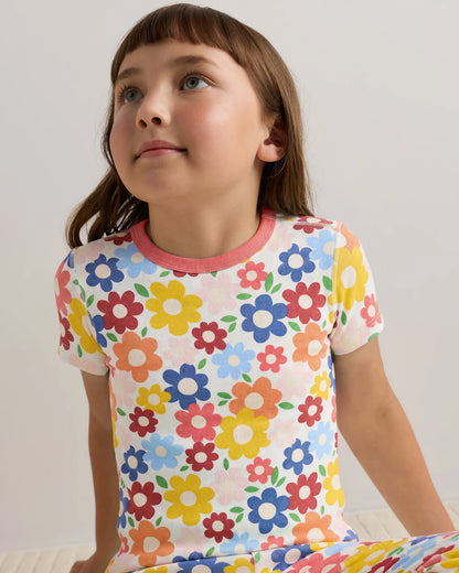 100% Organic Cotton Short Sleeve and Pant Pajama Set - 6 / Planets