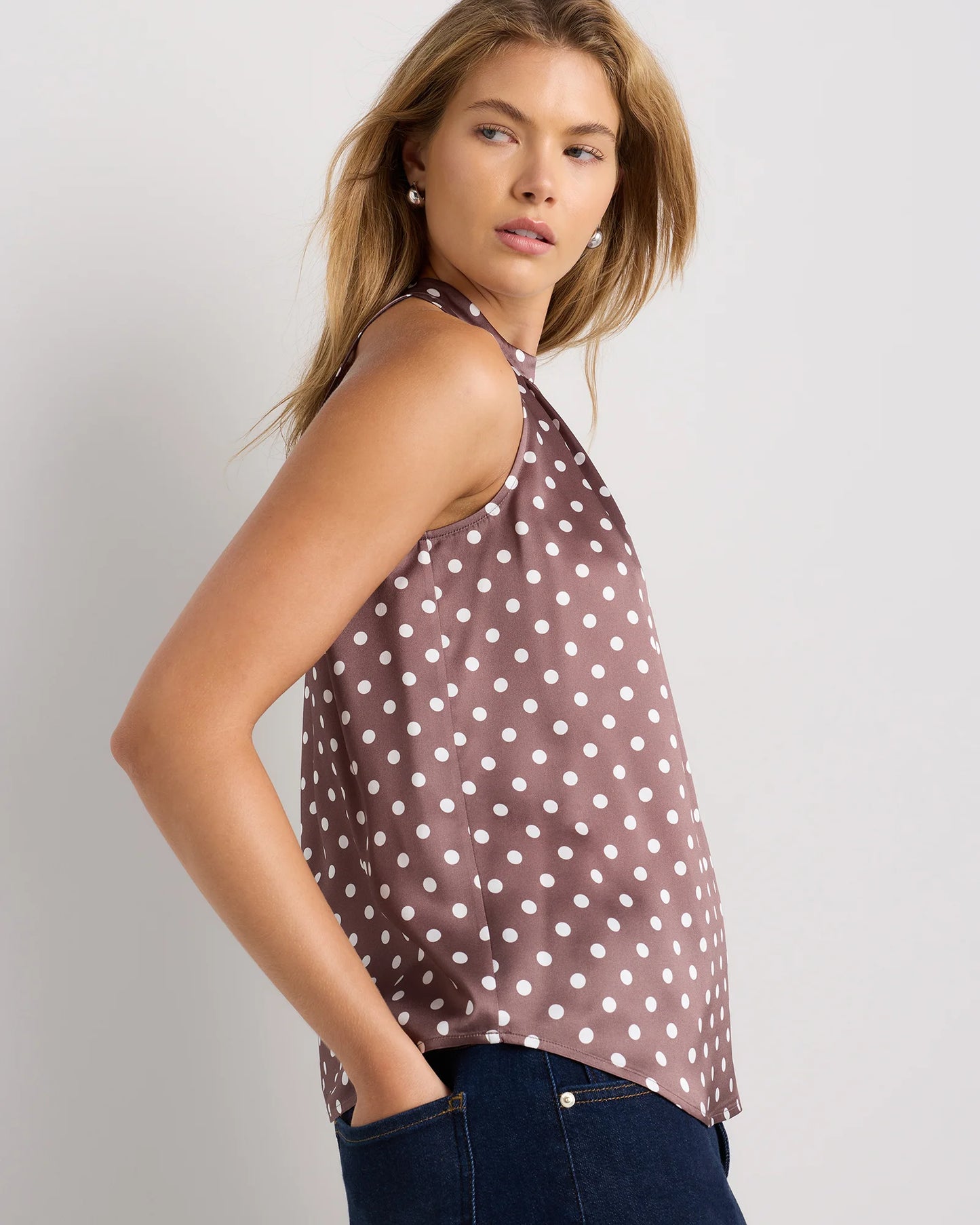 100% Washable Silk Halter Top - XS / Moonstone Blue