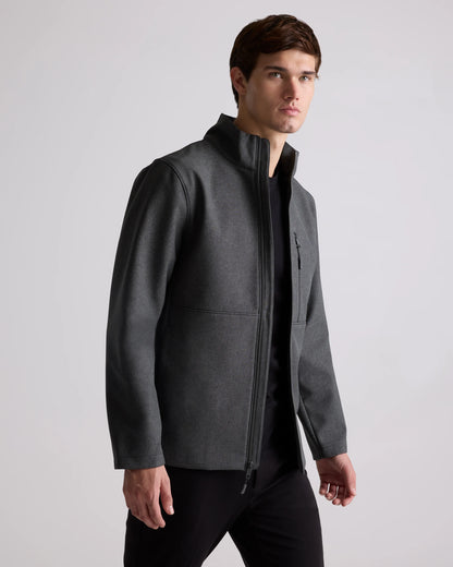 Softshell Fleece-Lined Full-Zip Jacket - S / Heather Shady Charcoal
