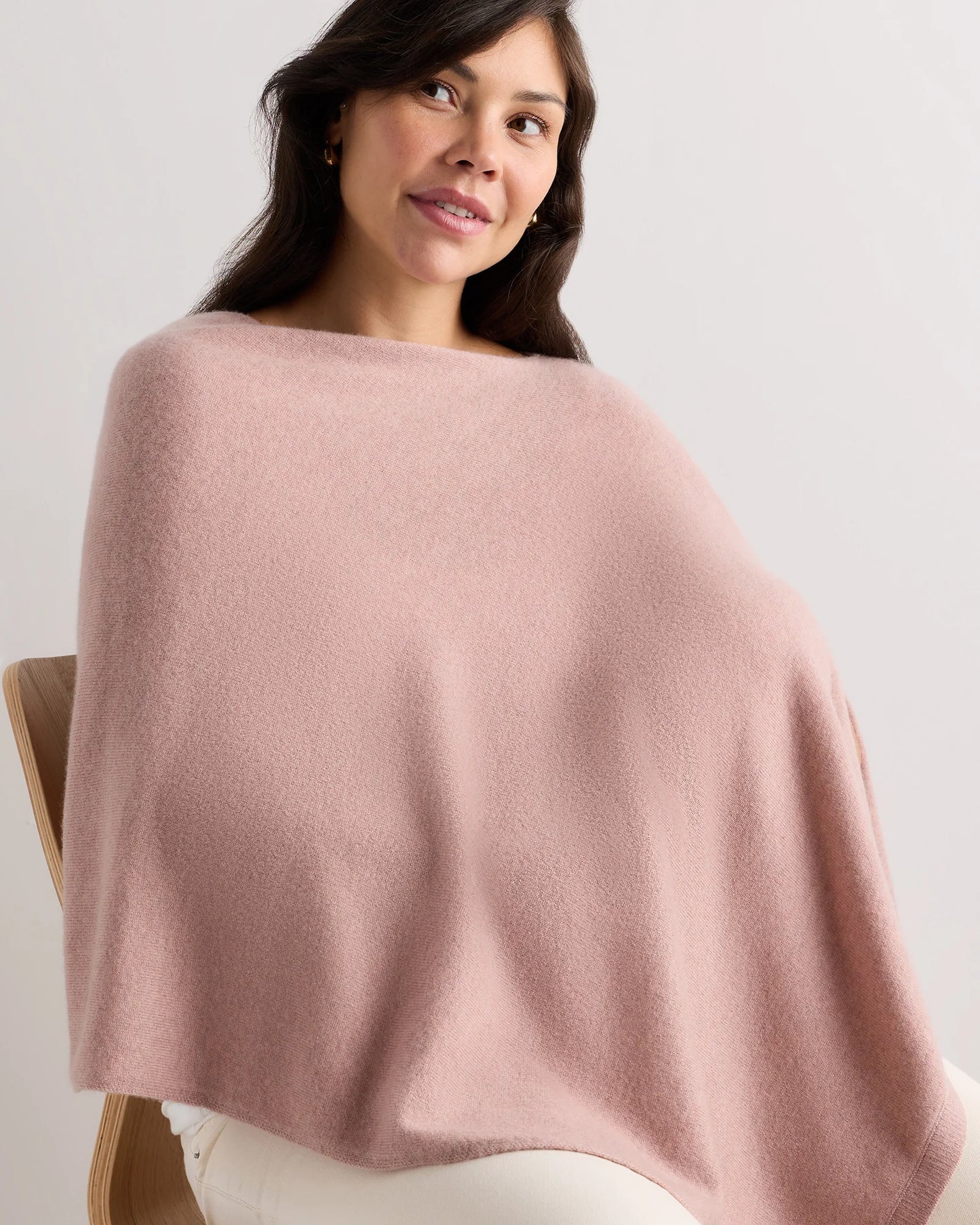 Mongolian Cashmere Nursing Shawl - One Size / Heather Vintage Pink