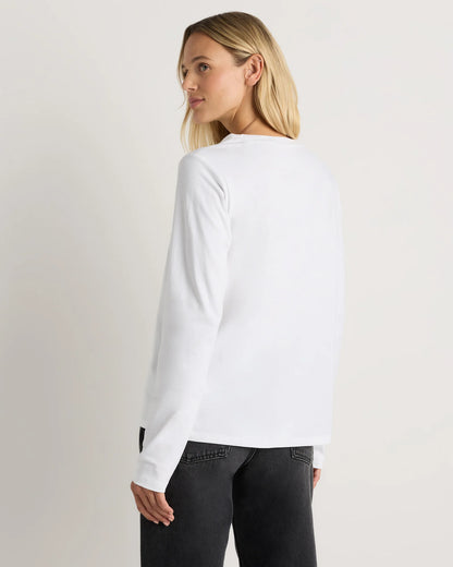 100% Organic Cotton Long Sleeve Swing Tee - XS / Classic White