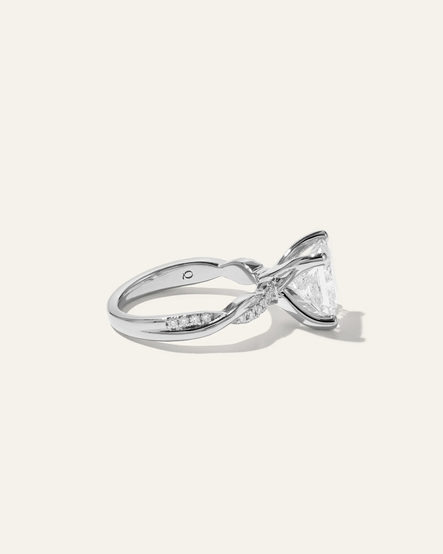 Lab Grown Diamond Princess Twisted Engagement Ring - 3ct - 4 / Yellow Gold