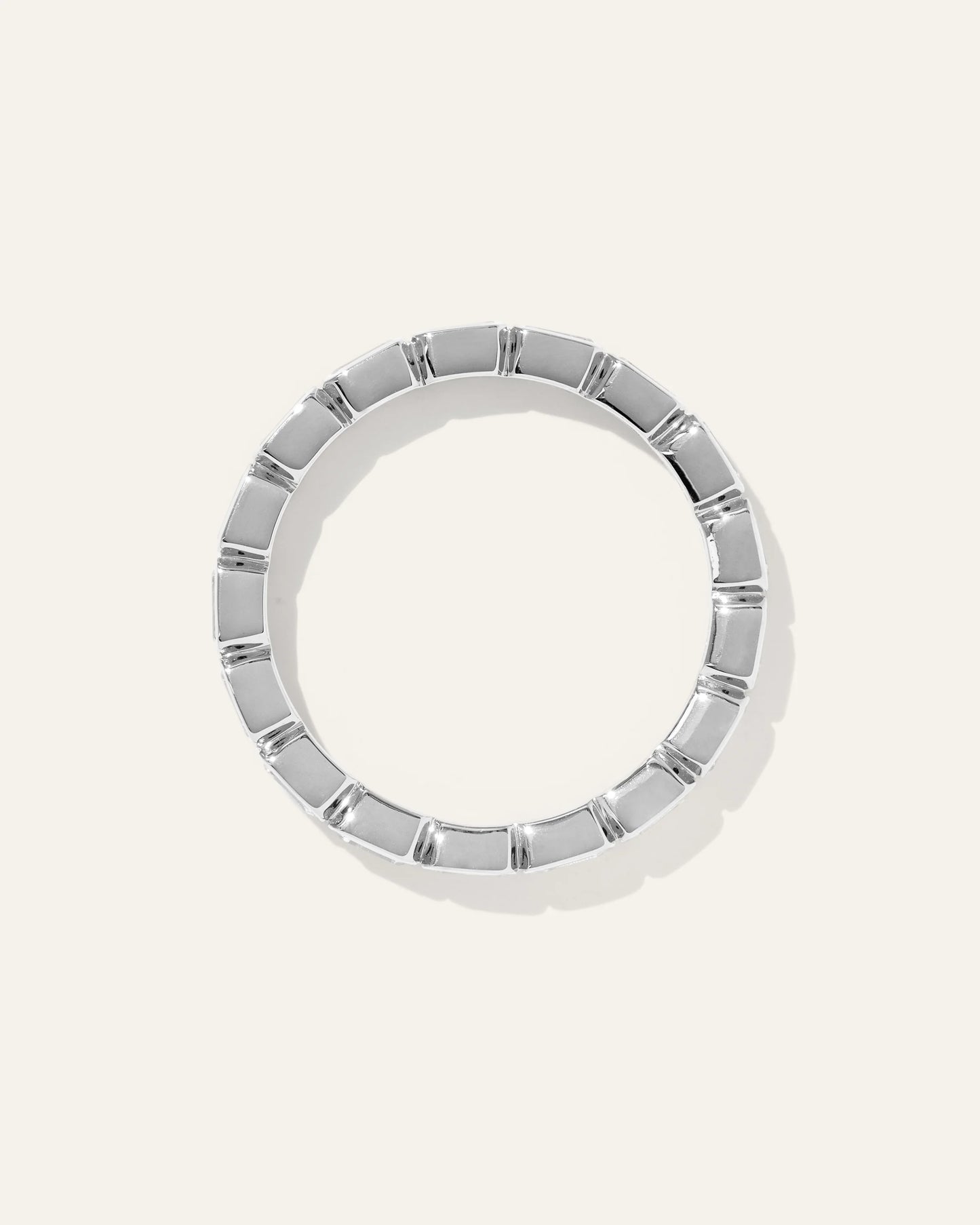 Women's Lab Grown Diamond Emerald East-West Bezel Eternity Band Rings in Yellow Gold - 4 / Yellow Gold
