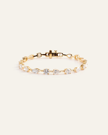 14K Gold Lab Grown Diamond Mixed Shape Tennis Bracelet - 6.5" / Yellow Gold