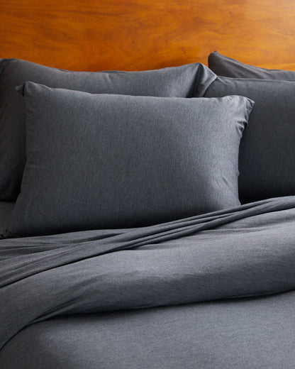 Tencel Jersey Sham Set - Standard / Heather Charcoal