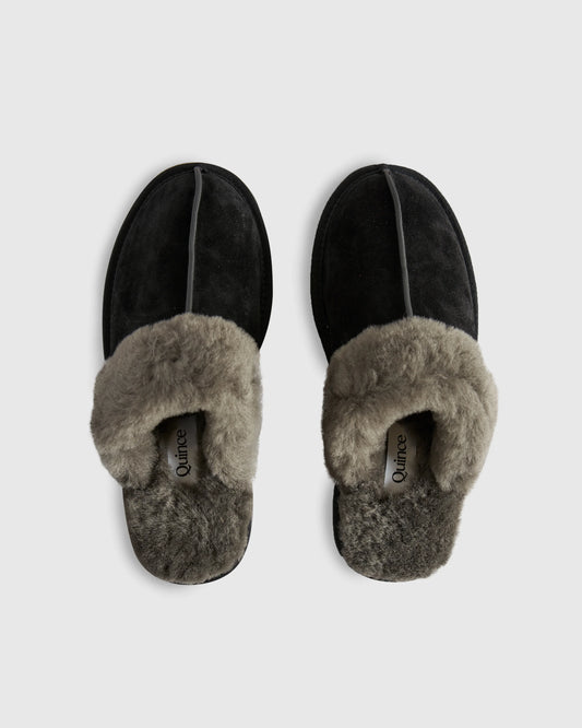 Australian Shearling Scuff Slipper - 6 / Black