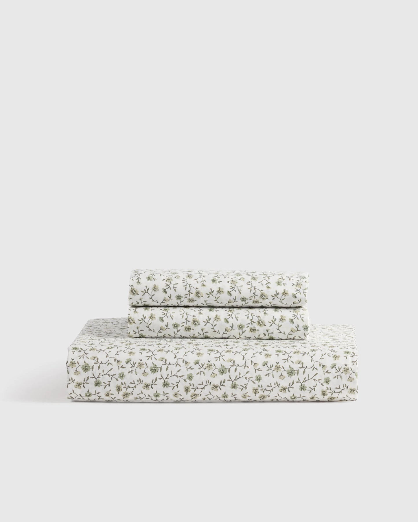 Organic Crisp Percale Floral Fitted Sheet Set - Twin / Toffee Florette