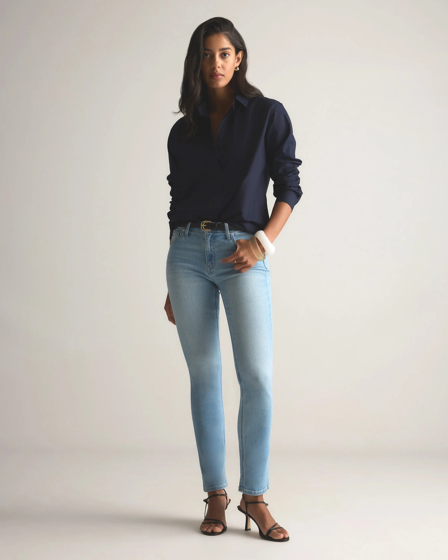 Luna Stretch Slim Straight Jeans - 24 / Black