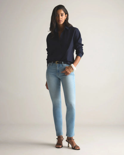 Luna Stretch Slim Straight Jeans - 24 / Black