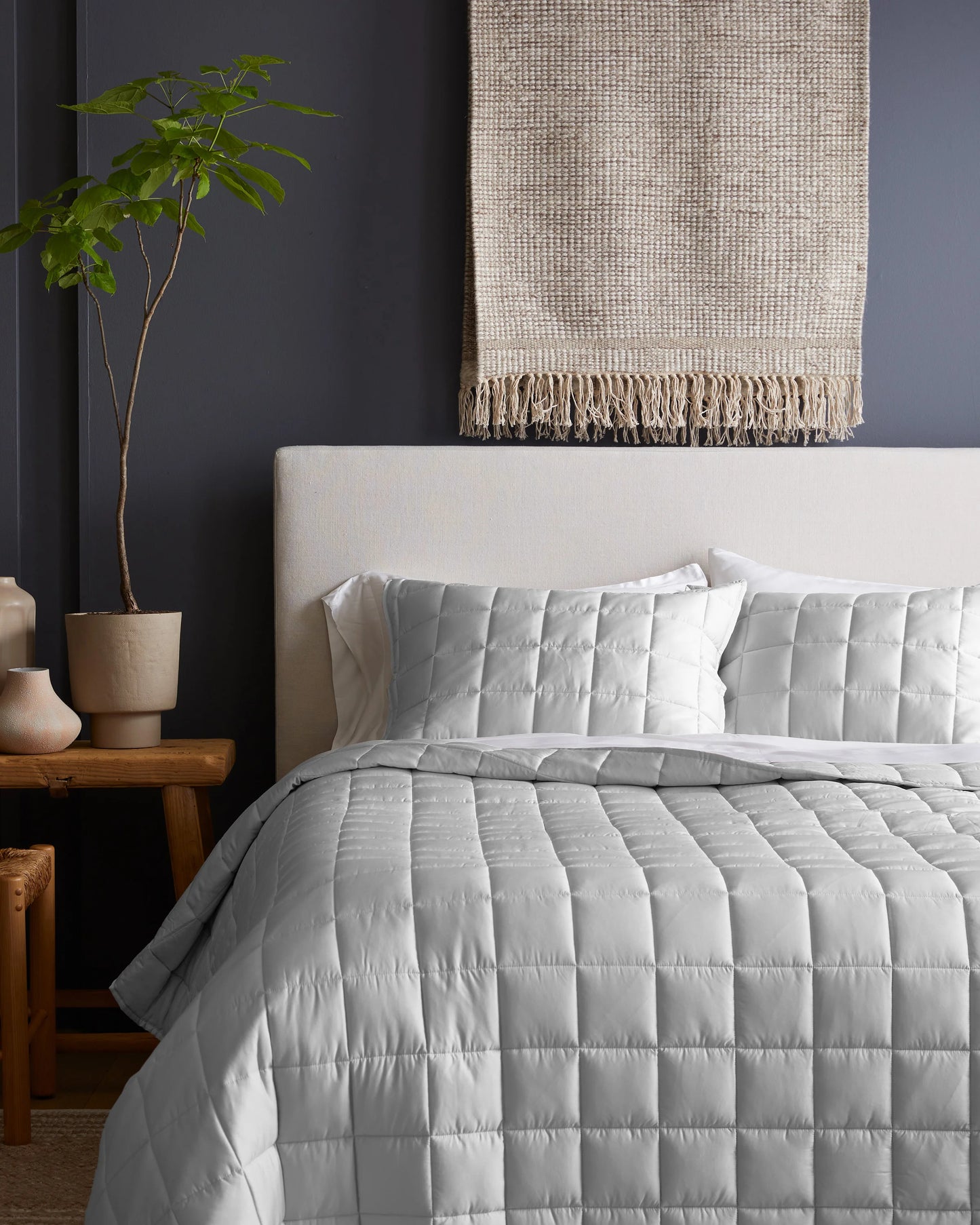 Bamboo Box Quilted Sham Set - Standard / Sage