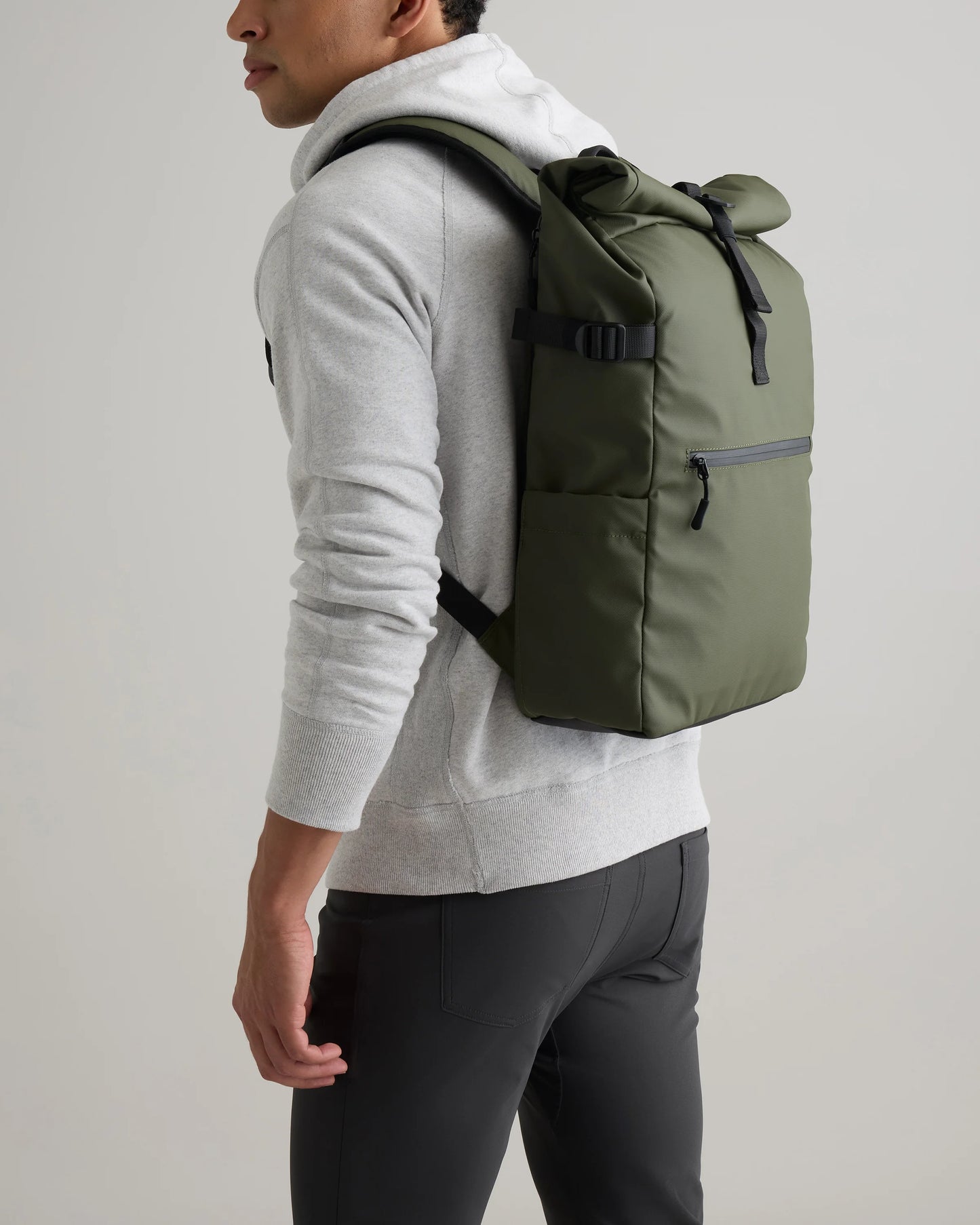 Weather Proof Roll-Top Backpack - One Size / Navy