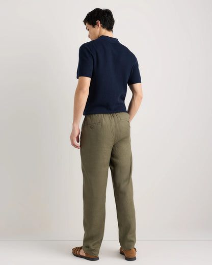 100% European Linen Pants - S / Bayberry Olive