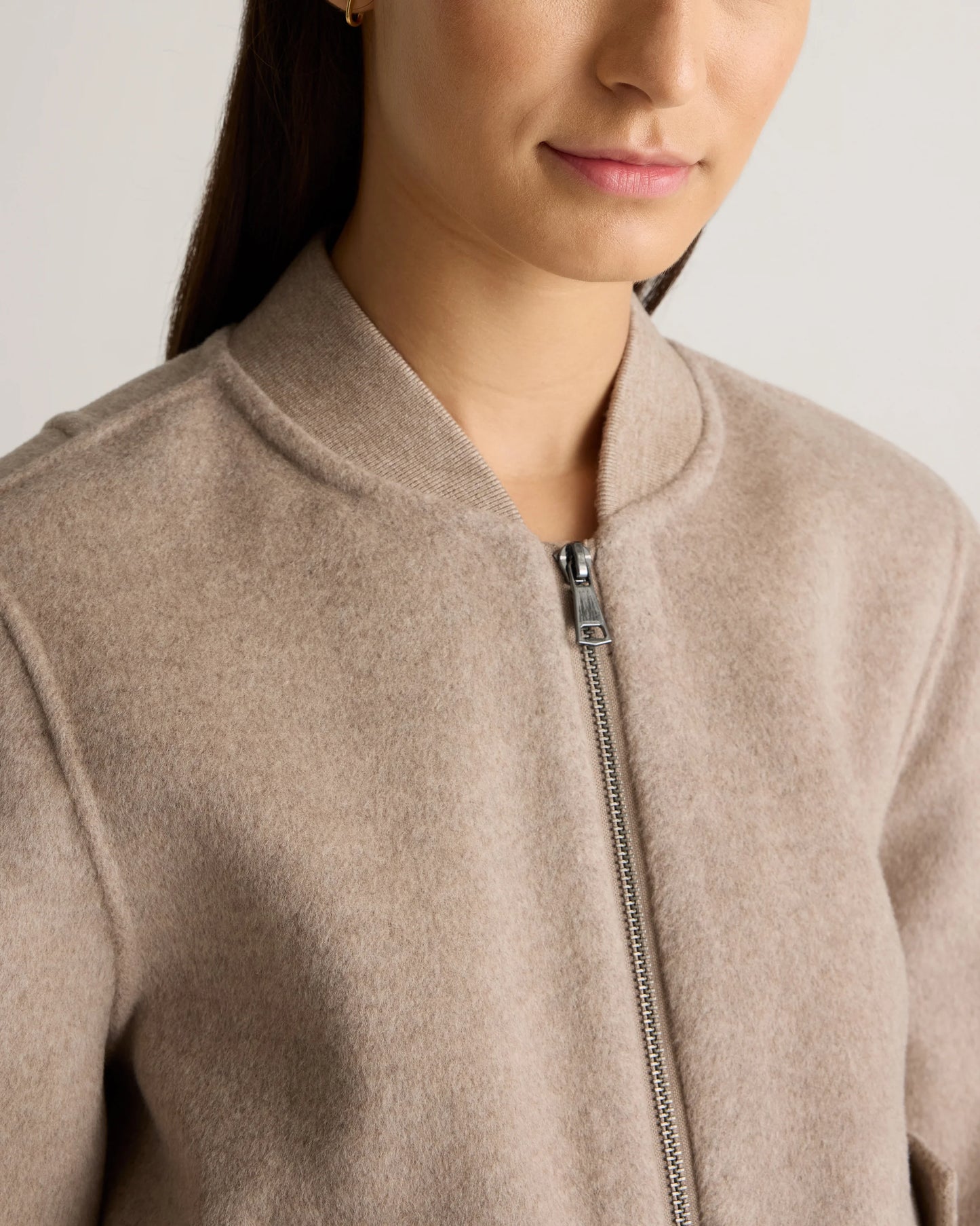 Double-Faced Merino Wool Bomber Jacket - XS / Black