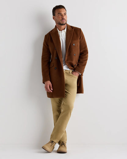 Camel Hair Double-Breasted Overcoat - S / Vicuna
