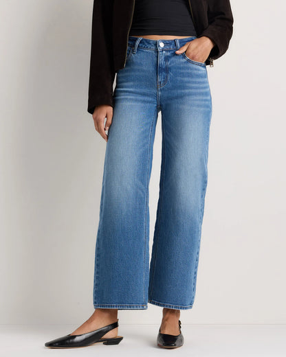 Luna Stretch Relaxed Straight Jeans - 24 / Cool Blue