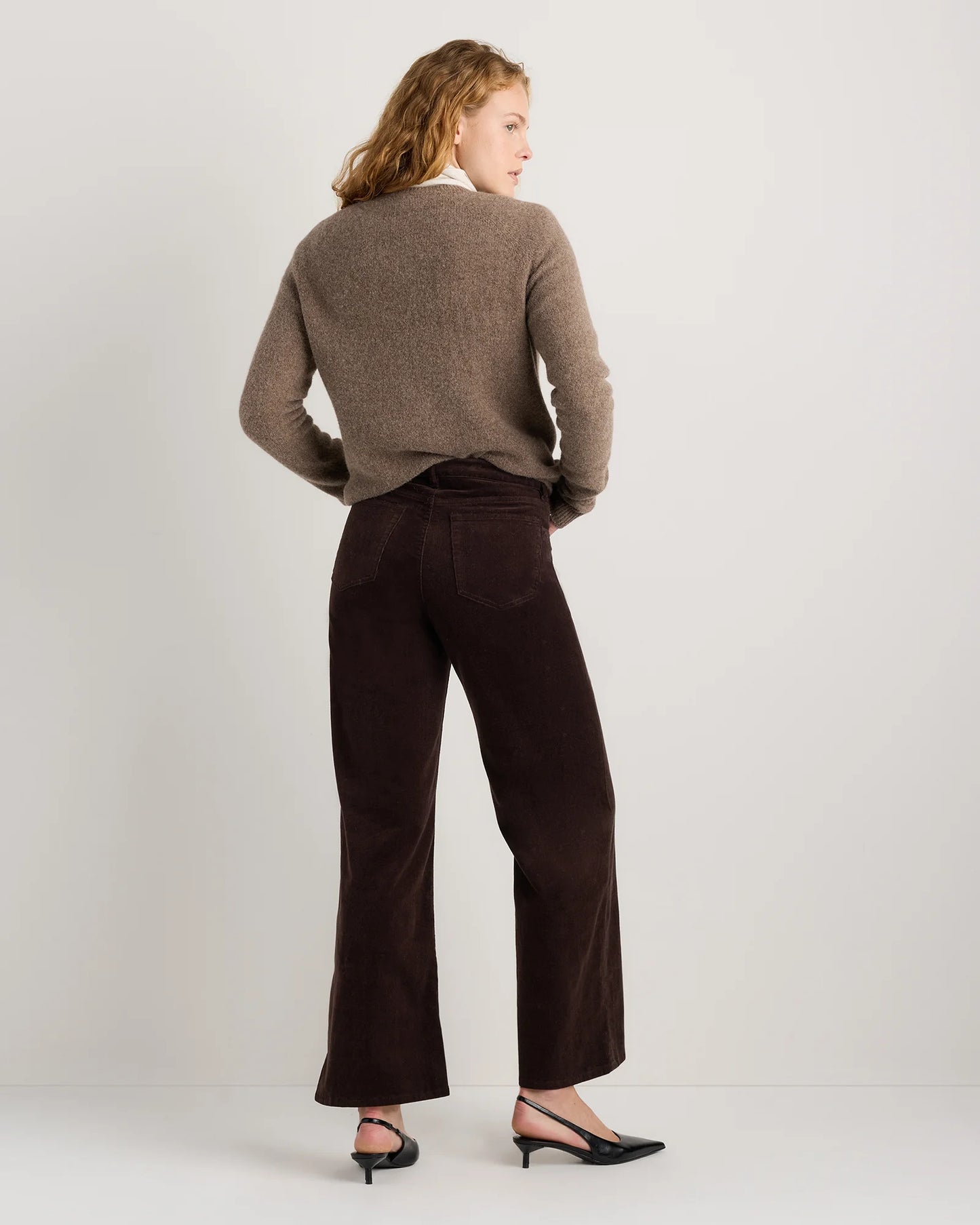 Organic Stretch Corduroy Wide Leg Pants - 0 / Black