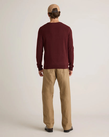 Mongolian Cashmere Henley Sweater - S / Brown