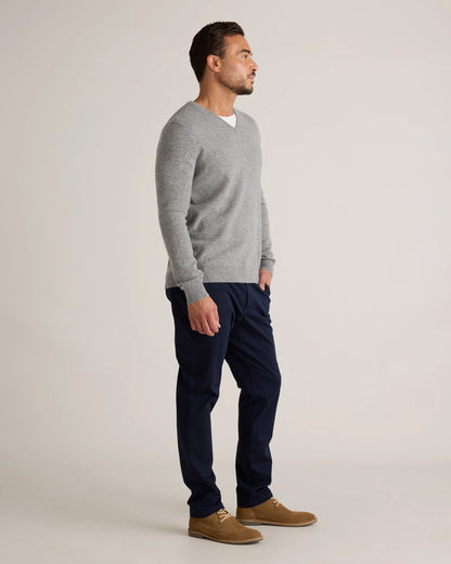 Mongolian Cashmere V-Neck Sweater - S / Oatmeal