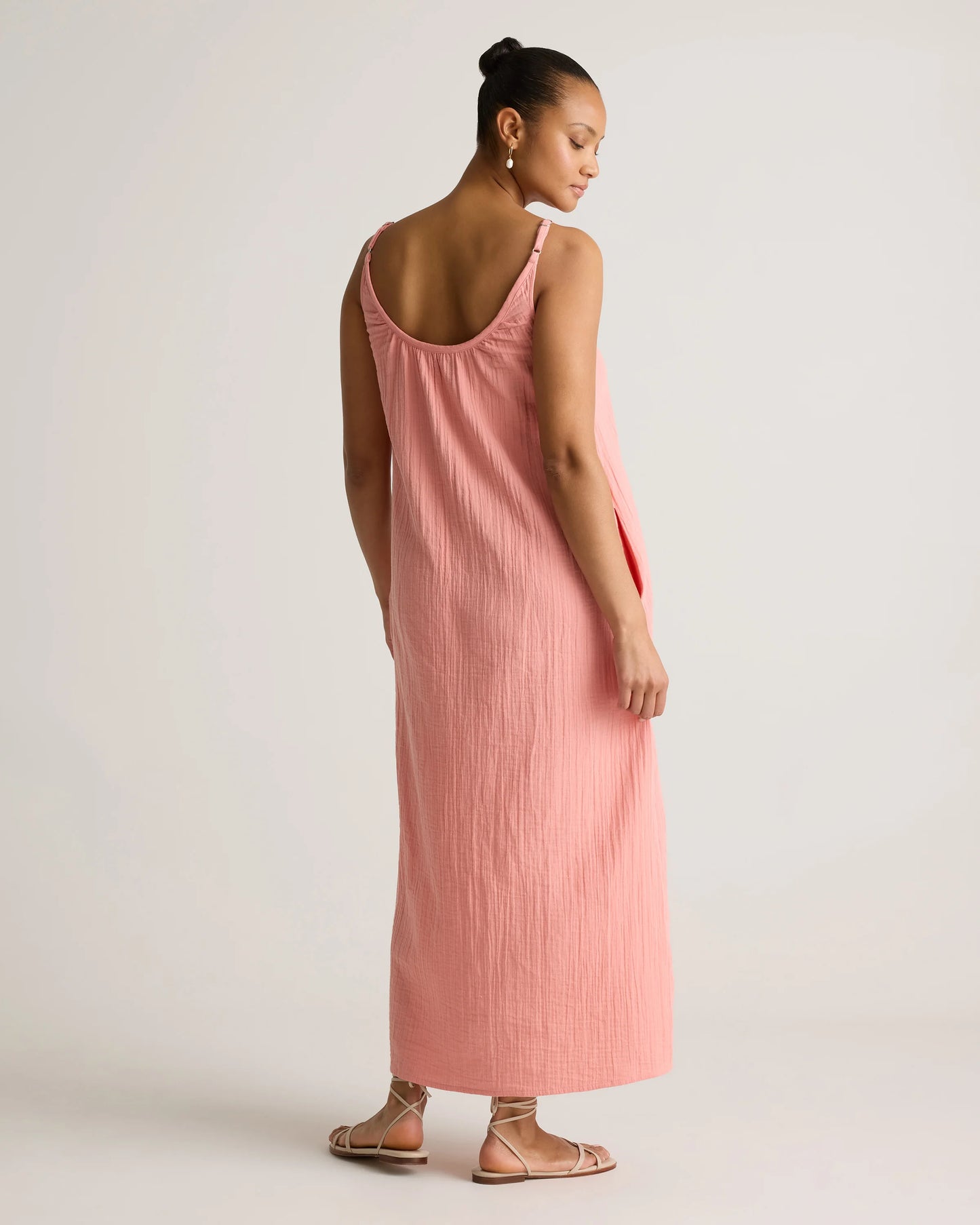 100% Organic Cotton Gauze Sleeveless Maxi Dress - XS / Spiced Orange