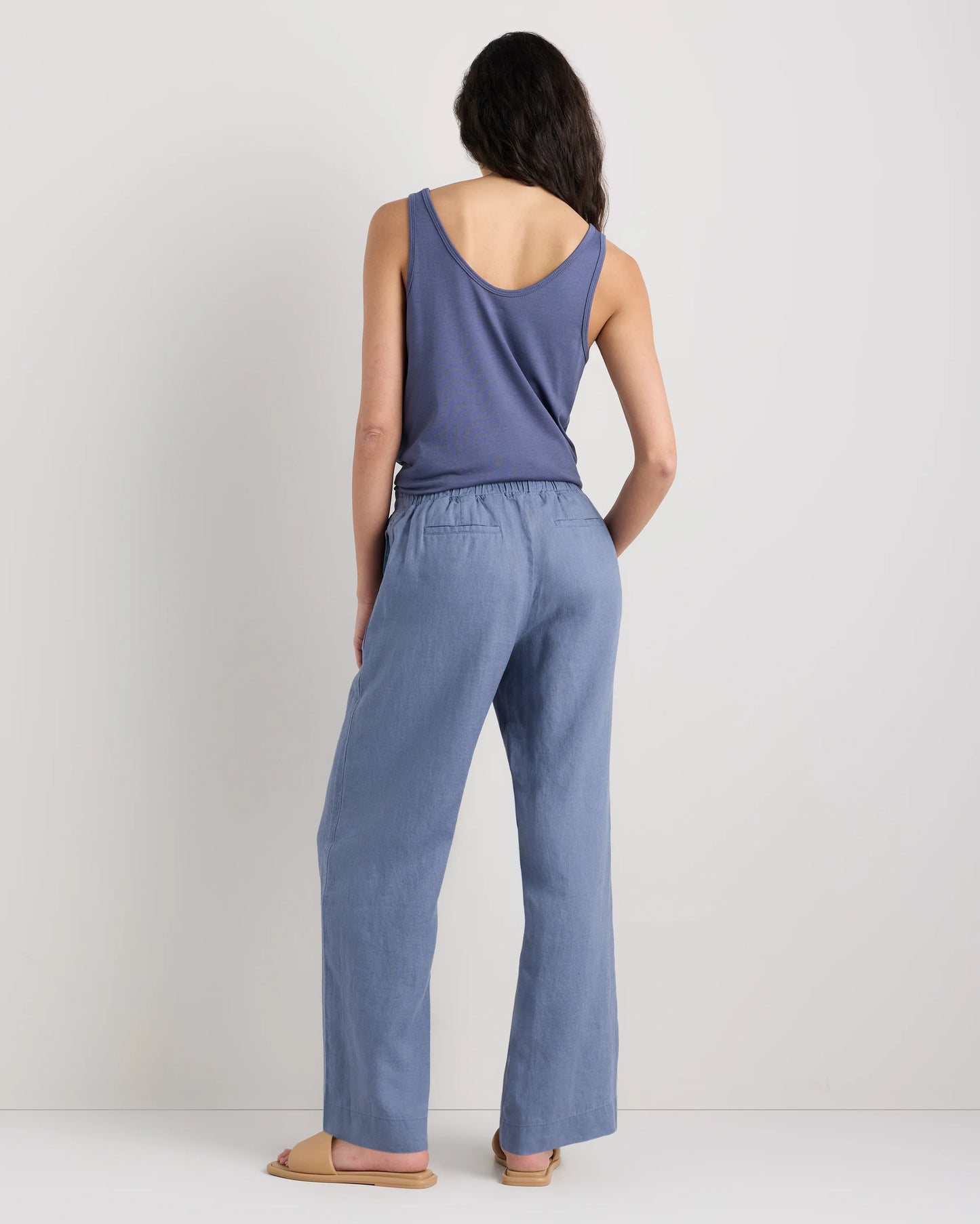 100% European Linen Wide Leg Pants - XS / Flax