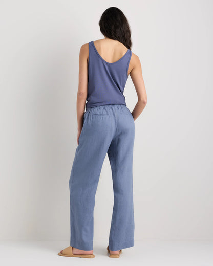 100% European Linen Wide Leg Pants - XS / Flax