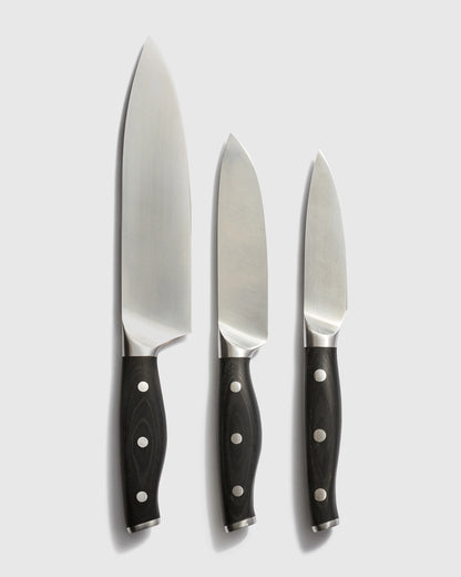 Fully Forged German Stainless Steel 3-Piece Knife Set - One Size / No Color