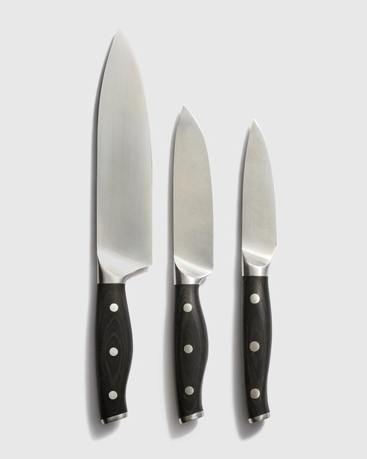 Fully Forged German Stainless Steel 3-Piece Knife Set - One Size / No Color