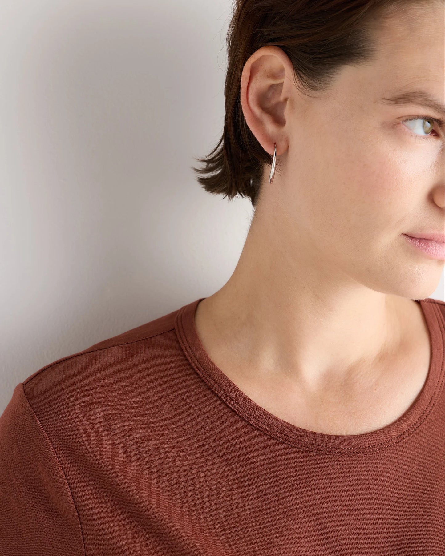 Cotton Modal Maternity Crew Neck Tee (2-pack) - XS / Black/Redwood Brown