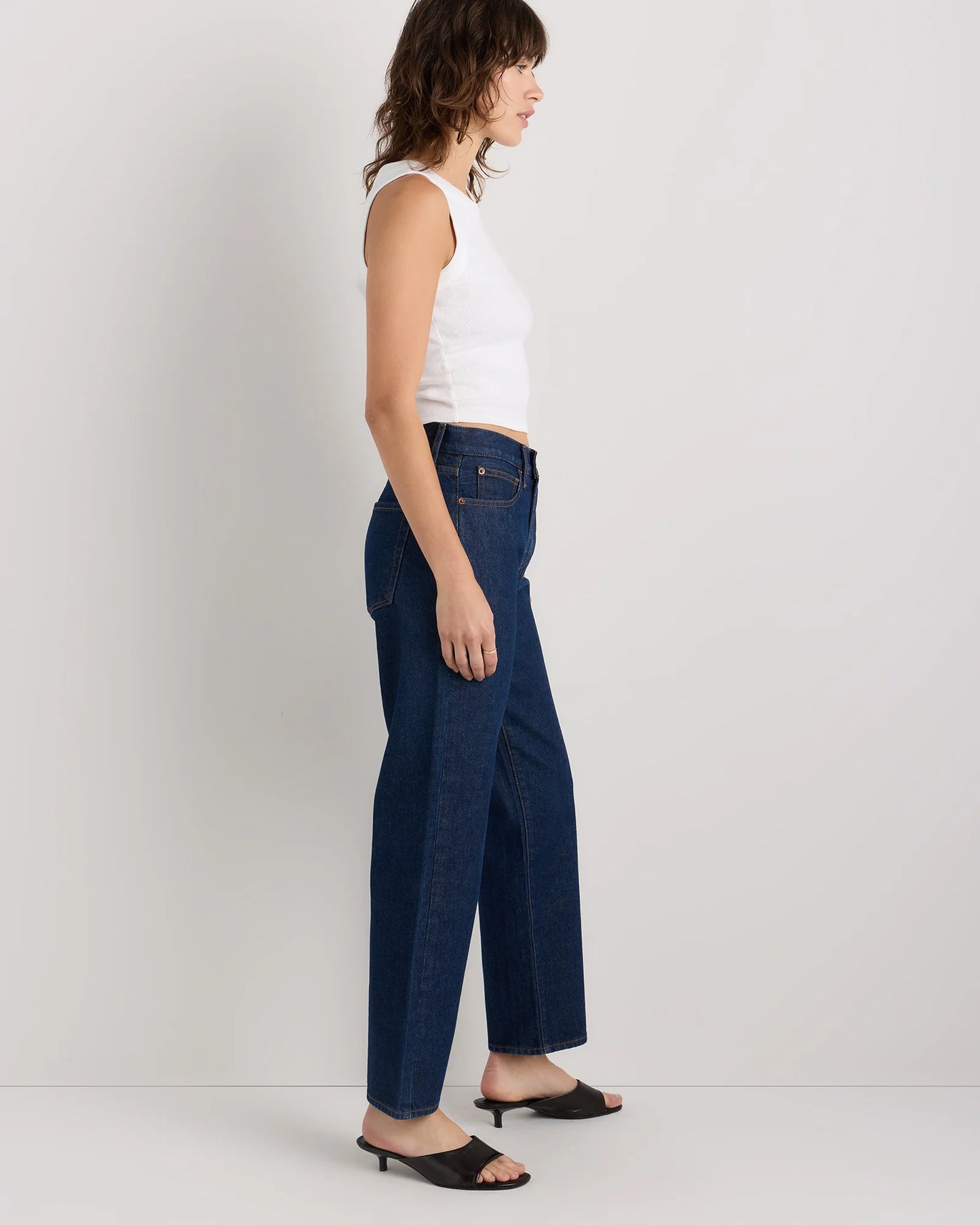 Bella Rigid Straight Jeans - 24 / Rinsed Indigo Blue