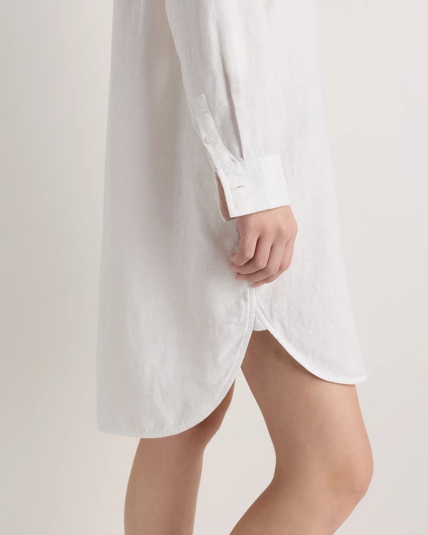 100% European Linen Shirt Dress - XS / Sky Blue Mariner Stripe