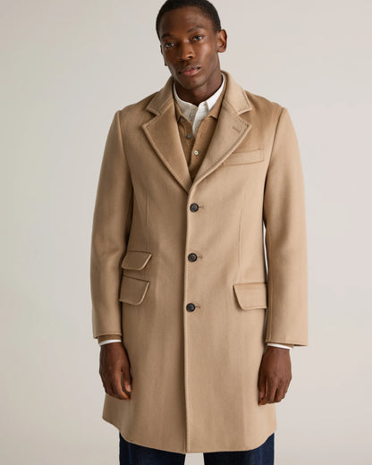 100% Mongolian Cashmere Double-Faced Overcoat - S / Heather Graphite