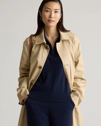 Mongolian Cashmere Polo Sweater - XS / Pale Custard Yellow