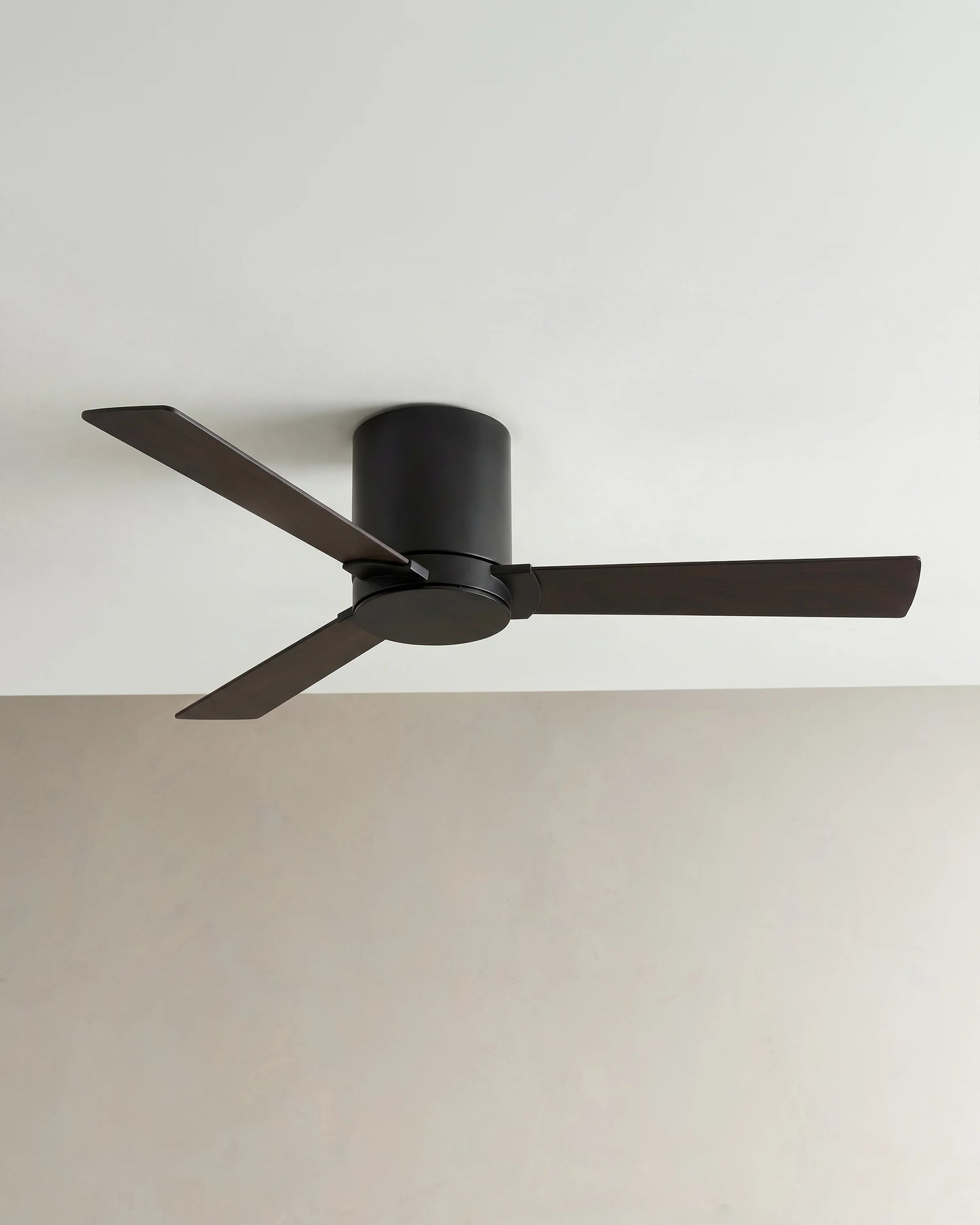 Minimalist Hugger Wood Blade Ceiling Fan - 44" / White