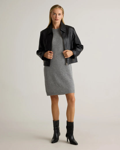 Mongolian Cashmere Short Sleeve Mini Dress - XS / Faded Denim