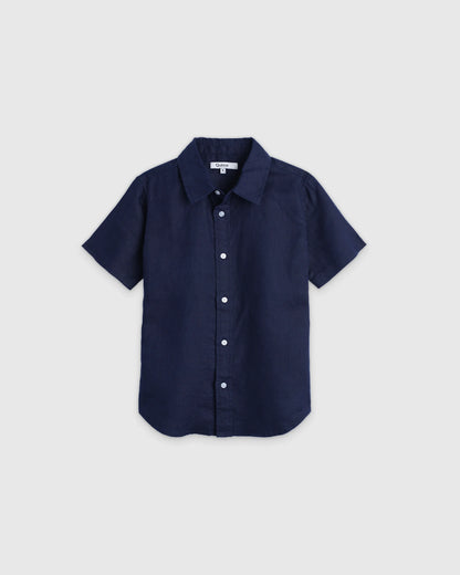 100% European Linen Short Sleeve Shirt - 2T / Flax