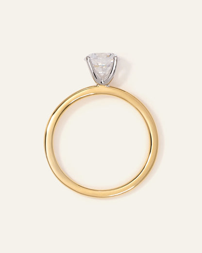 Lab Grown Diamond Round Comfort Fit Engagement Ring - 1ct - 4 / Yellow Gold