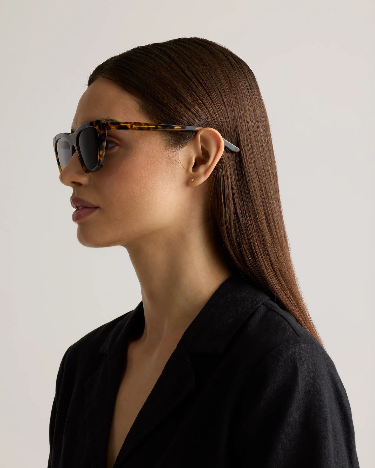 Andy Polarized Acetate Sunglasses - One Size / Black with Grey lens
