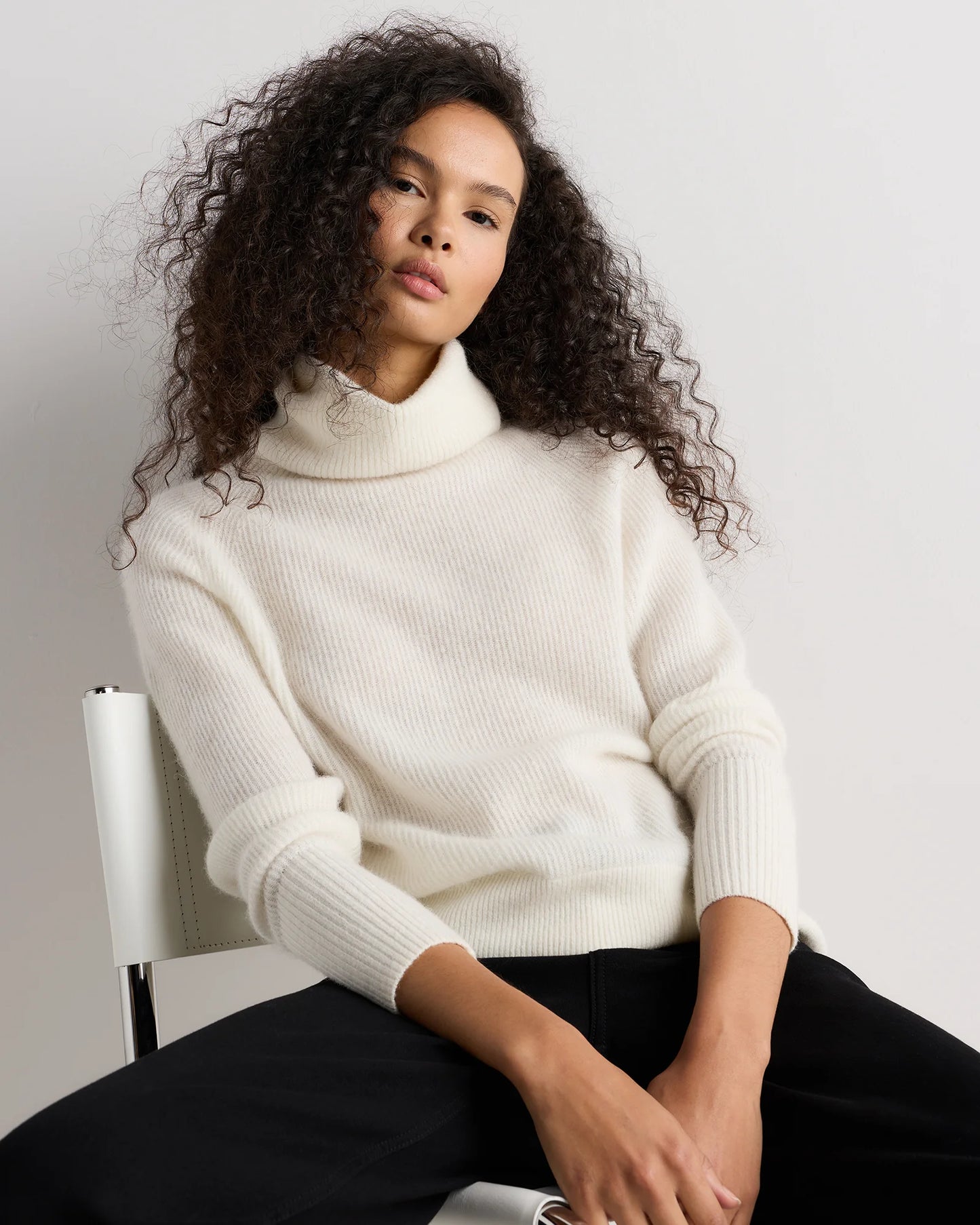Lightweight Baby Alpaca Turtleneck - XS / Smoked Charcoal