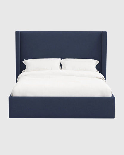 100% Linen Wingback Bed - Full / Canvas