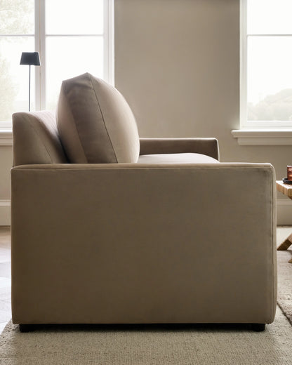 Brennan Sofa in Performance Velvet - 7ft / Taupe