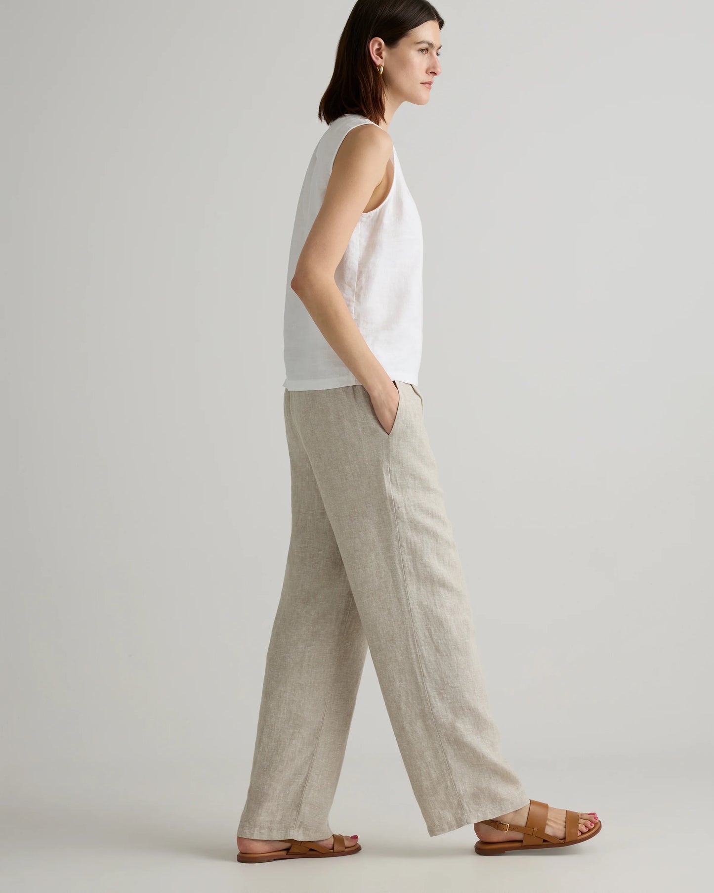 100% European Linen Tank - XS / Black
