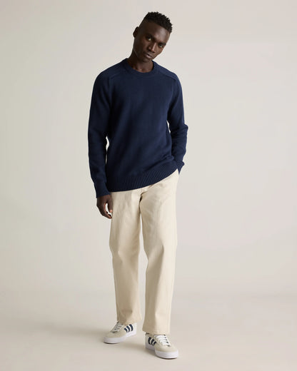100% Organic Cotton Crewneck Sweater - S / Speckled Beige