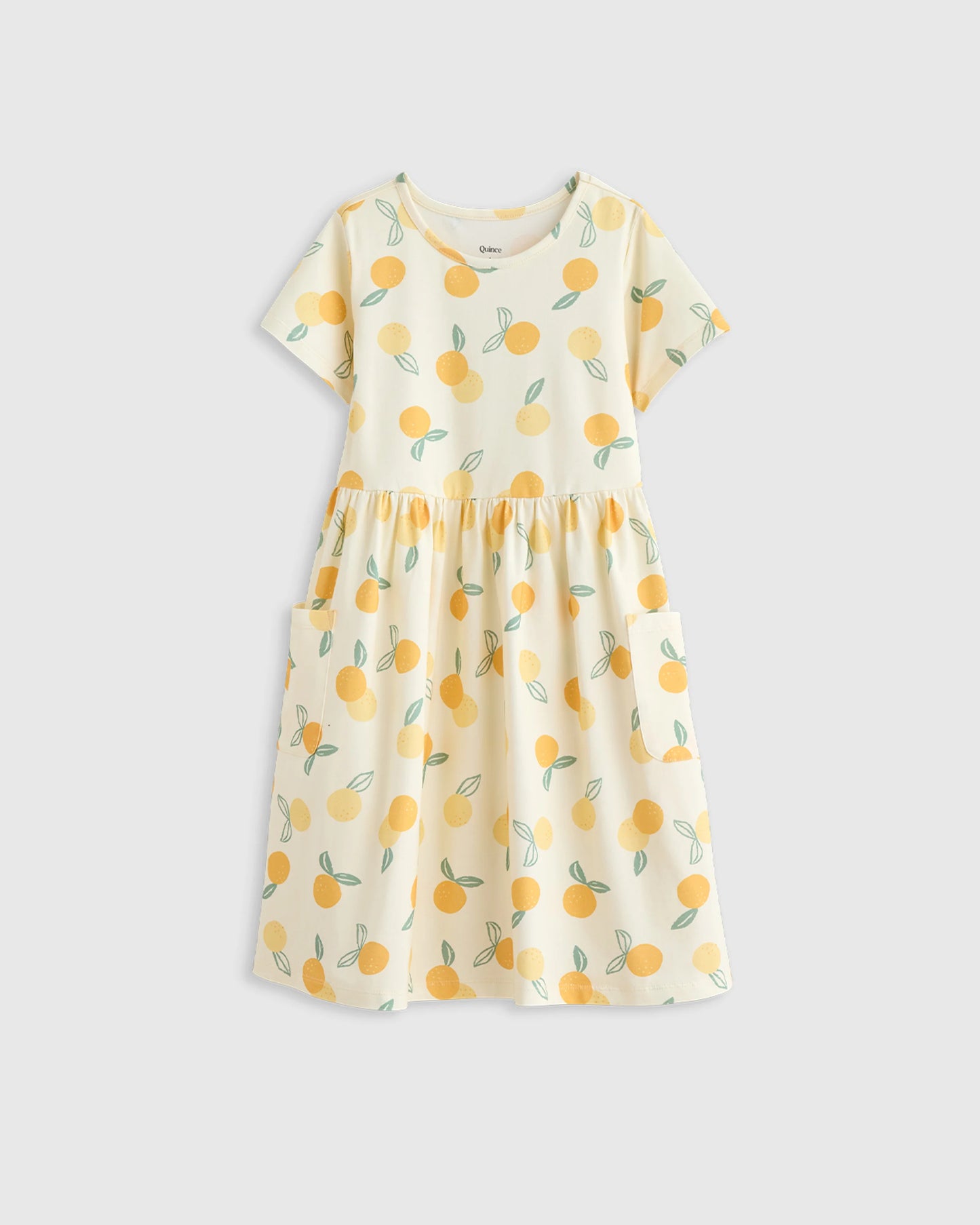 Organic Cotton Fit and Flare Pocket Dress - 6 / Cloud Rainbow Stripe