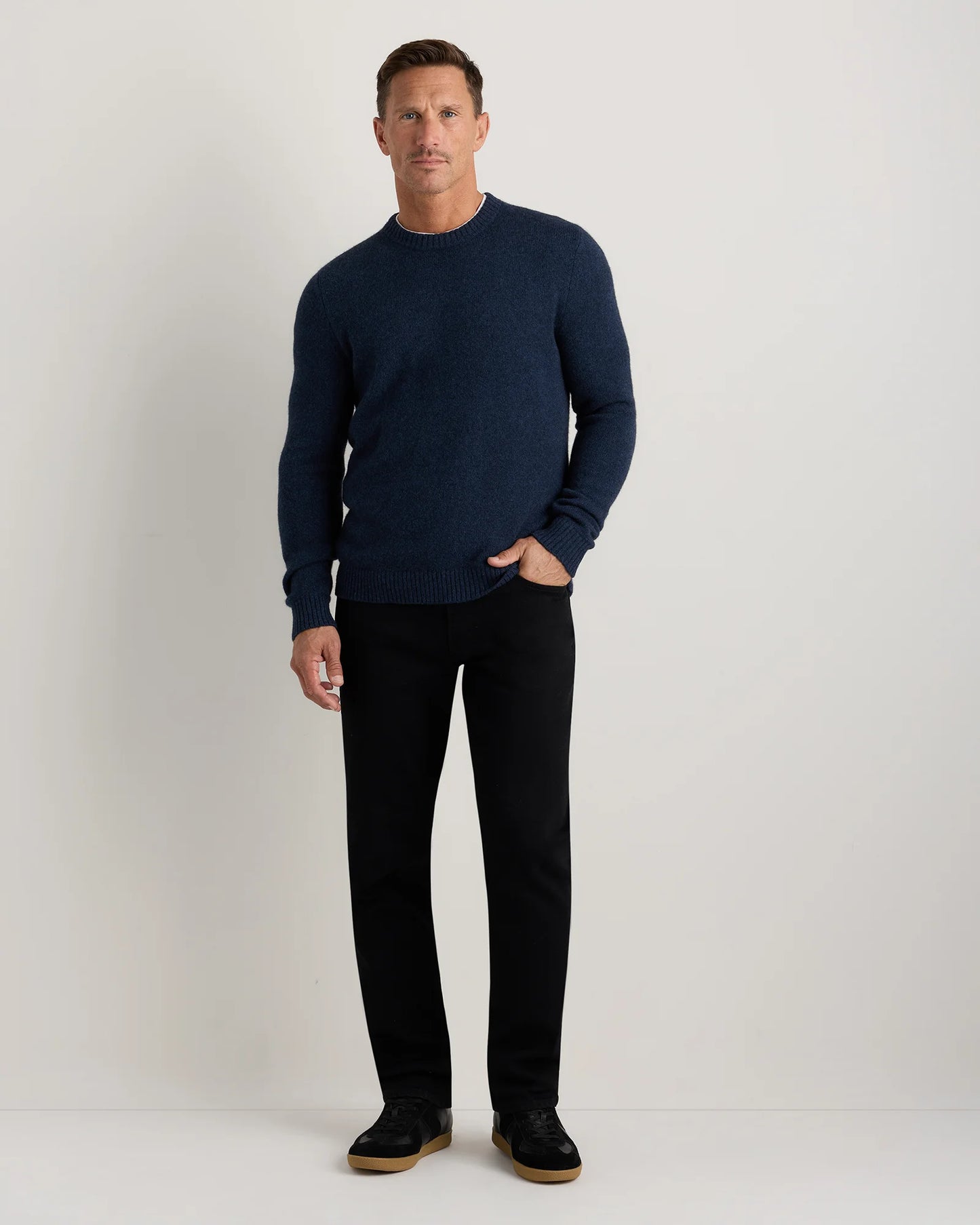 100% Yak Wool Crewneck Sweater - XS / Starry Night Navy