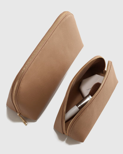 Italian Leather Pouch Travel Set - One Size / Deep Navy