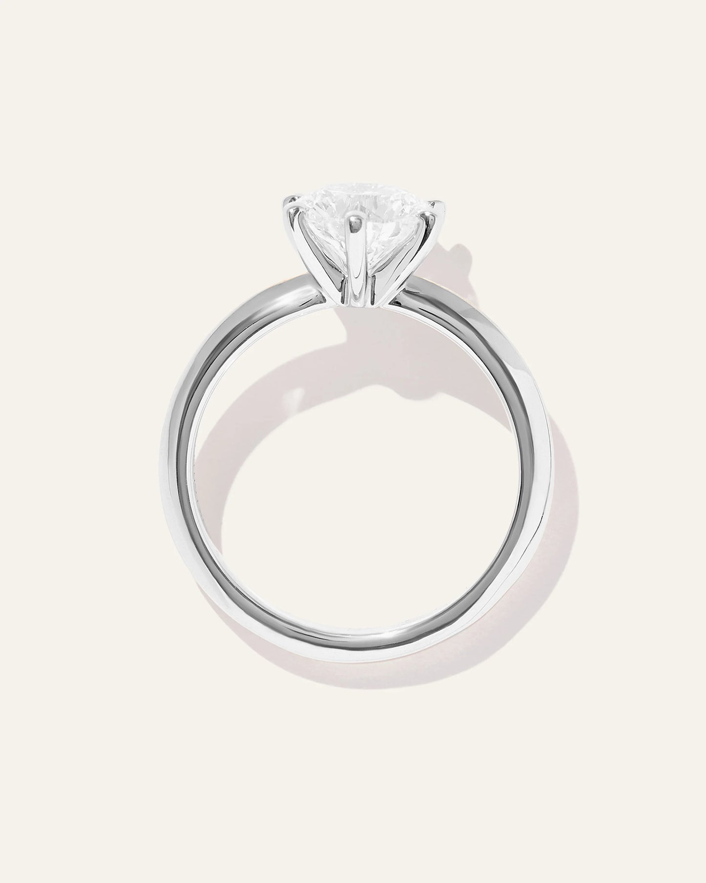 Lab Grown Diamond Round Six Prong Knife Edge Engagement Ring - 1.5ct - 4 / Yellow Gold