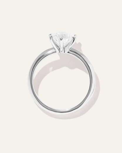 Lab Grown Diamond Round Six Prong Knife Edge Engagement Ring - 1.5ct - 4 / Yellow Gold