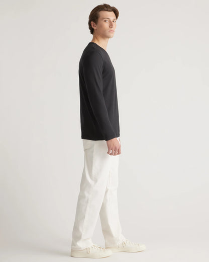 Cotton Modal Long Sleeve Tee - S / Heather Grey
