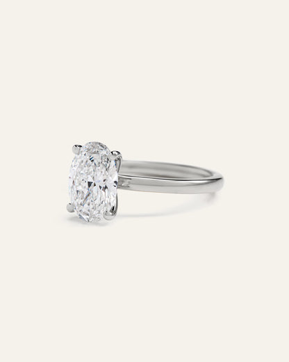 Lab Grown Diamond Oval Comfort Fit Engagement Ring - 2ct - 4 / Yellow Gold